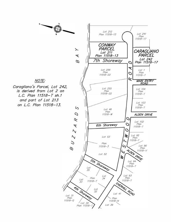 Sketch of parties' properties and the 7th Shoreway