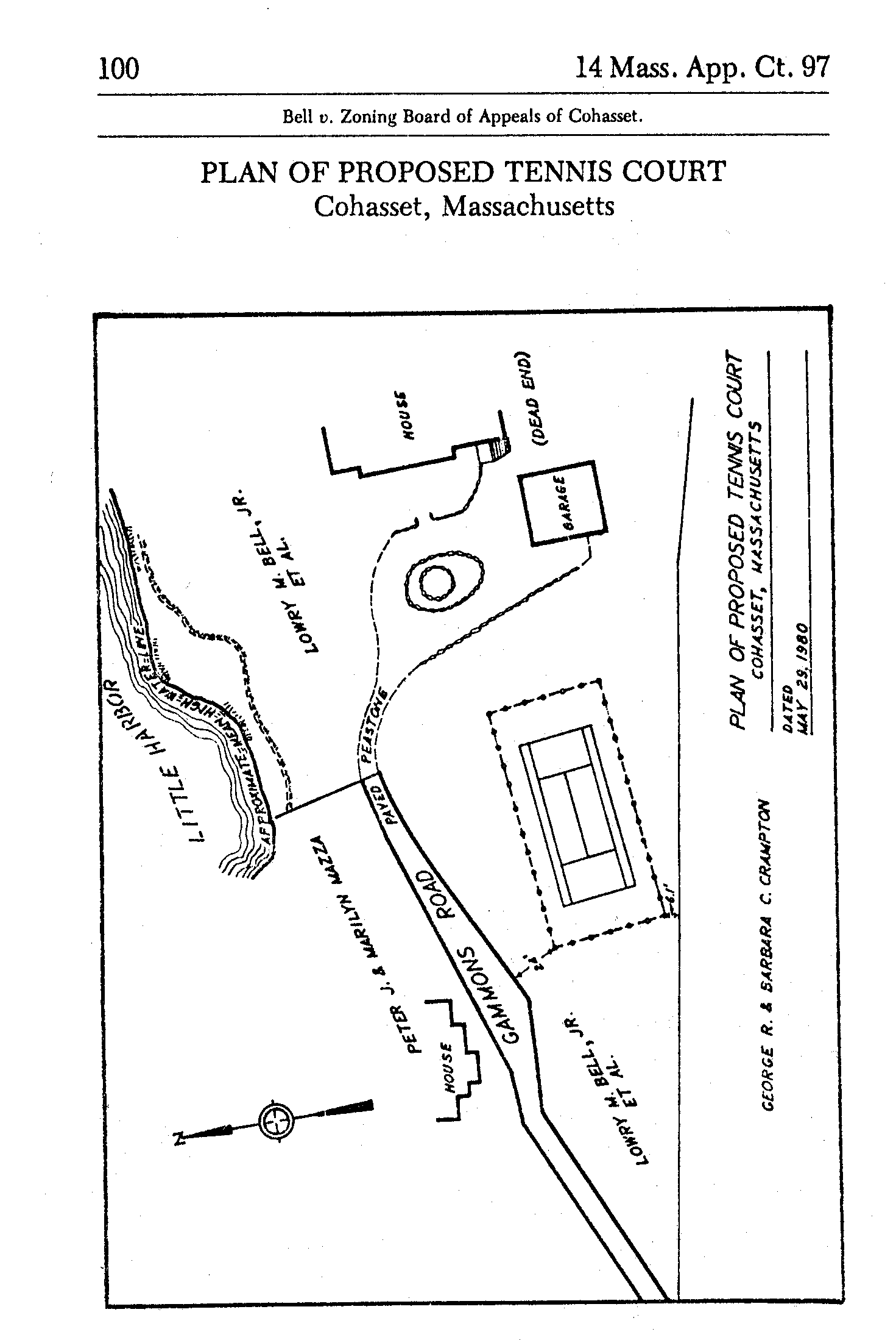 PLAN OF PROPOSED TENNIS COURT