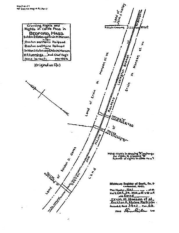 Plan showing the location of the private crossing