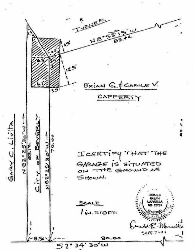 Plan of garage area