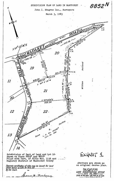 Subdivision Plan of Land in Nantucket