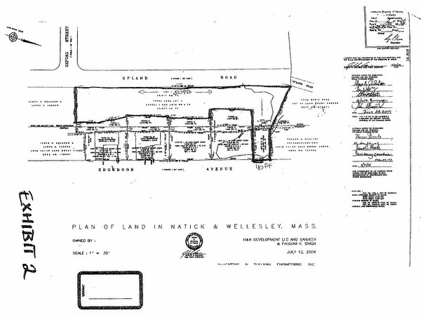 Plan of Land in Natick and Wellesley, Mass.