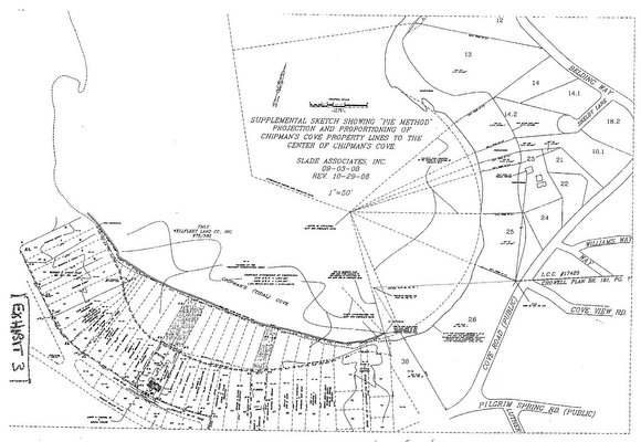 Supplemental Sketch Showing 'Pie Method' Projection and Proportioning of Chipman's Cove Proverty Lines to the Center of Chipman's Cove