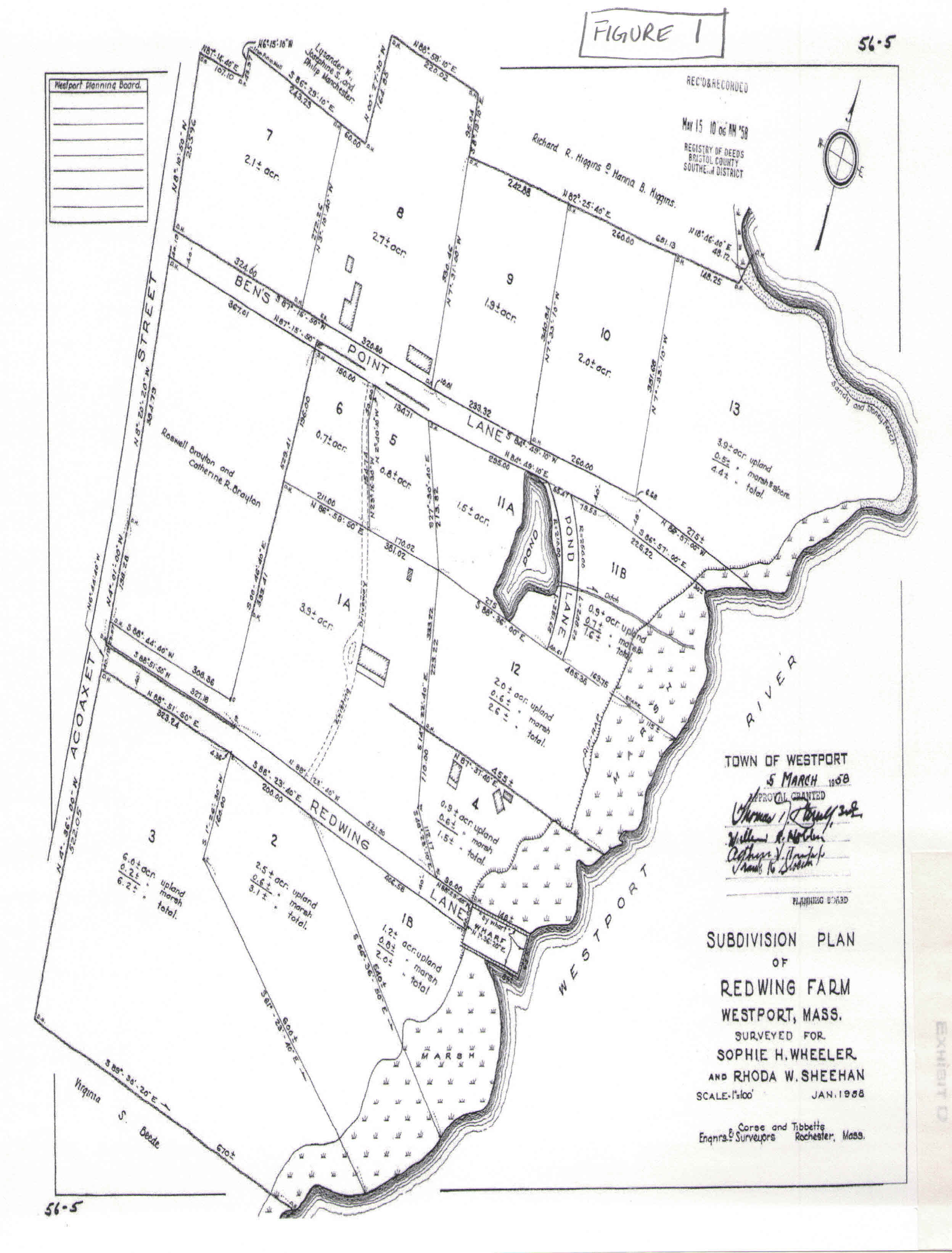 1958 Subdivision Plan of Redwing Farm