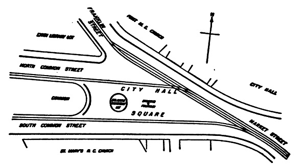 map of area of City Hall Square